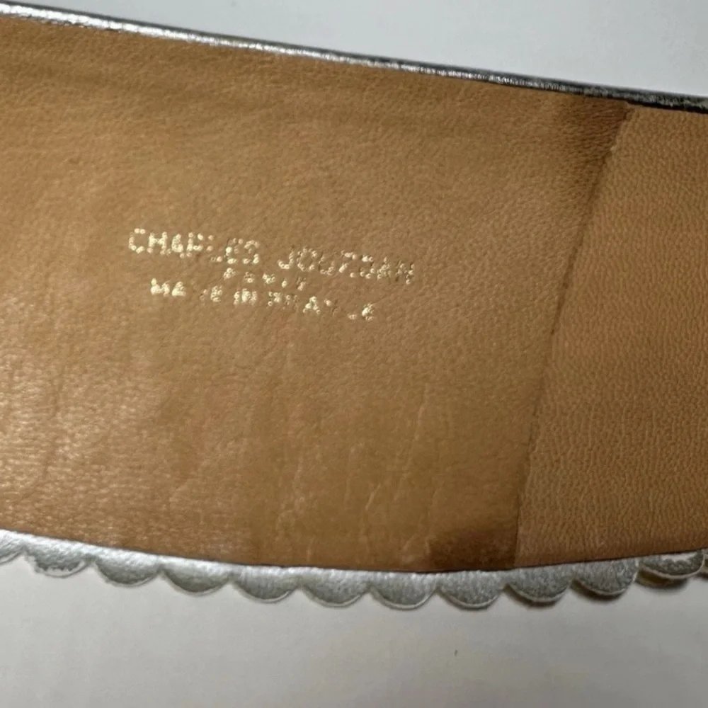 Vintage Charles Jourdan Belt Women's Silver Tone Metallic Leather Made France M